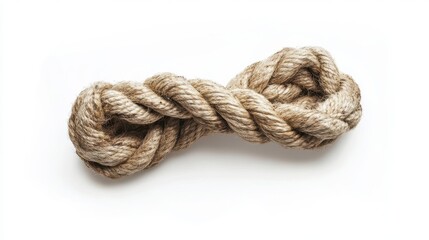 Fototapeta premium A close up photo of a twisted natural fiber rope