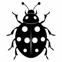 Ladybug vector silhouette black design white background