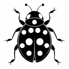 Ladybug vector silhouette black design white background