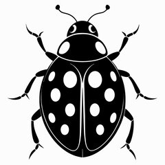 Ladybug vector silhouette black design white background