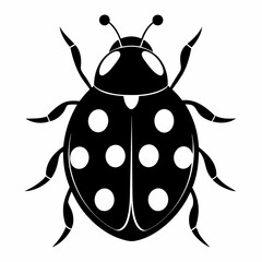 Ladybug vector silhouette black design white background