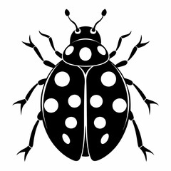Ladybug vector silhouette black design white background