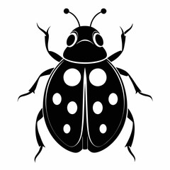 Ladybug vector silhouette black design white background