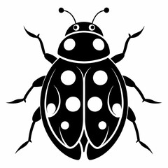 Ladybug vector silhouette black design white background