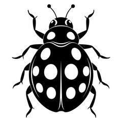 Ladybug vector silhouette black design white background