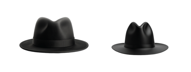 Black hat collection displaying unique shapes 