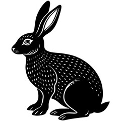 A bunny vector illustration of  silhouettes on transparent background