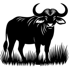 vector illustration of a silhouette of a cow