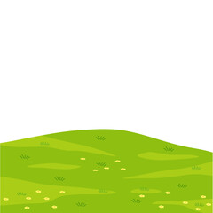 Landscape of meadow and grassland. Vector illustration.