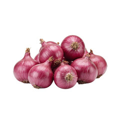 Pile of Fresh Red Onions Bunch Cooking Ingredient High Quality Isolated Photo
