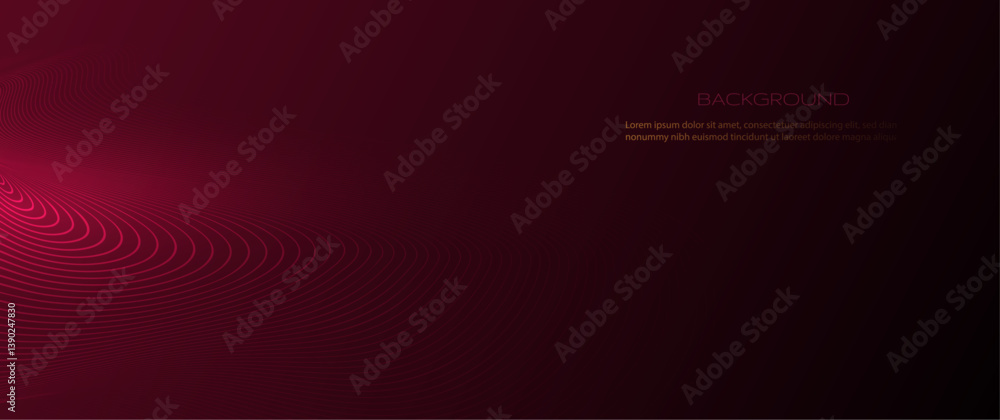 Poster Vector abstract motion of curve lines, light shiny, glow effect. Illustration design. Wave, wavy line pattern. Element graphic design for technology banner template, wallpaper background
