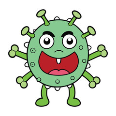 A terrifying COVID-19-zombie-monster with virus-like skin, glowing eyes, and infectious claws, spreading chaos and fear with every toxic breath and groan.