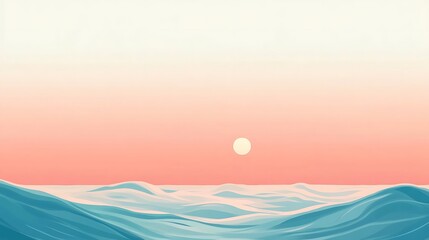 Pastel sunset over calm ocean waves. (12)