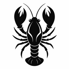 Lobster vector silhouette black design white background