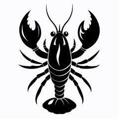 Lobster vector silhouette black design white background