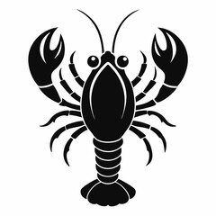 Lobster vector silhouette black design white background