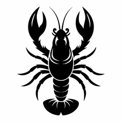 Lobster vector silhouette black design white background
