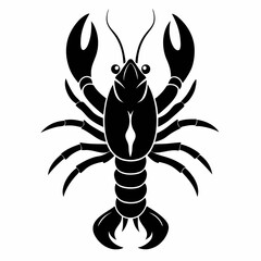 Lobster vector silhouette black design white background