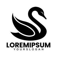 Abstract Duck logo design with vector illustration of a swan or duck in a circular shape