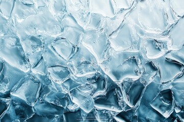 Obraz premium Crushed ice surface forming an abstract geometric pattern with light blue colors