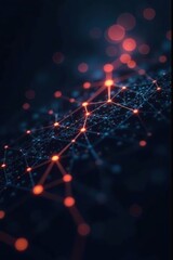 Intricate glowing network of lines and dots on dark background,  advanced,  intricate