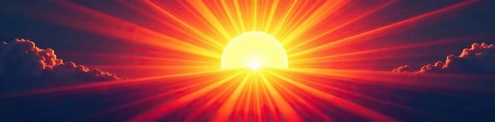 Radiating sunburst background with vibrant colors and dynamic rays,  vector,  burst