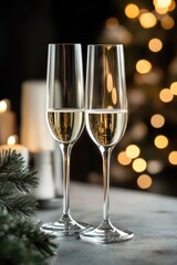 Wine Glasses on Table