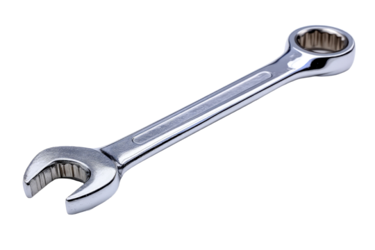 Chrome wrench isolated on transparent background, ready for use (1)