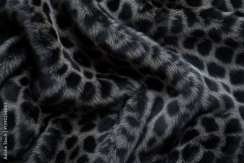 Poster close-up view of soft gray fur with dark spots, creating an elegant and luxurious texture