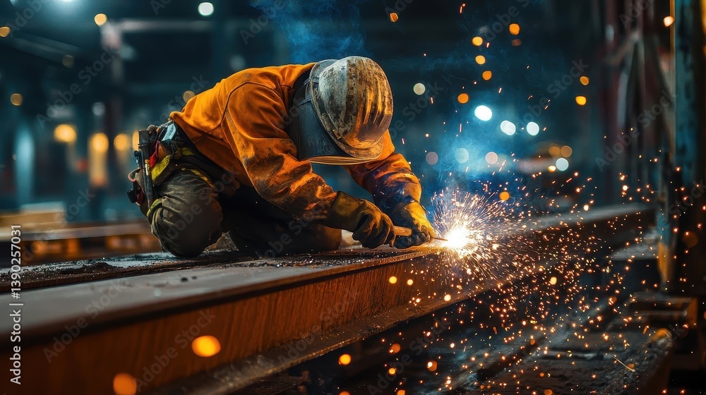 Poster a welder using a torch in a construction type environment