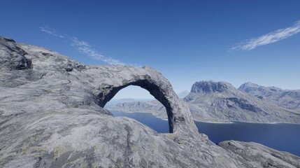 Majestic rock arch over a fjord