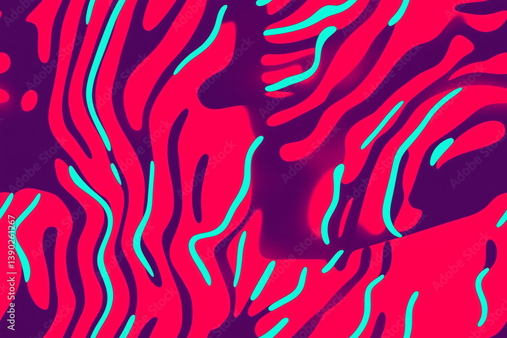 Poster abstract expression of lines and hues: this is an abstract composition is a bold fusion of vibrant l