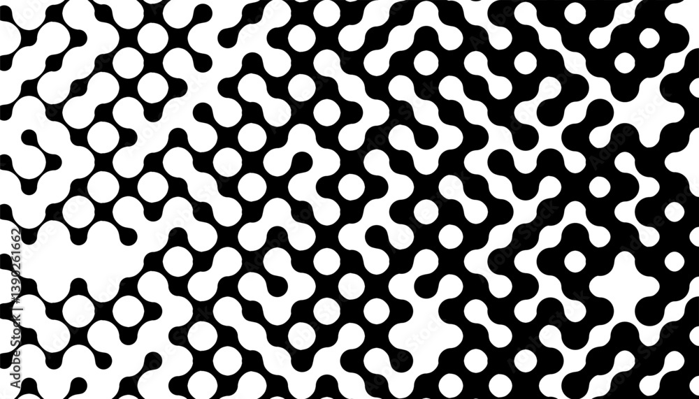 Poster black and white abstract transition pattern with dynamic shape effect. smooth motion effect for mode