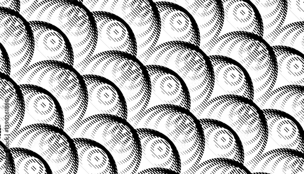 Poster black and white abstract pattern with circular effect for sporty background and jersey design. vecto