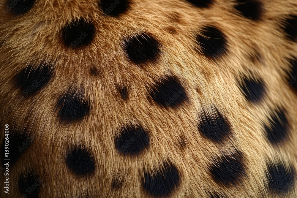Poster detailed view of serval cat fur highlighting the unique spot pattern and texture