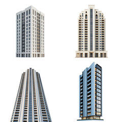Fototapeta premium Aerial view of modern high-rise construction progress in urban development and architectural visualization