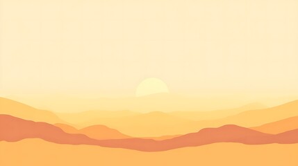 Sunset over orange and yellow mountains.