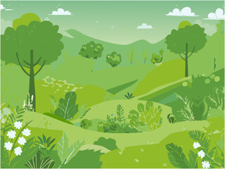 Obraz premium 初夏をイメージしたほのぼのとした自然の景色の背景素材3