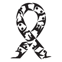 ribbon Vector Black silhouettes. with white background