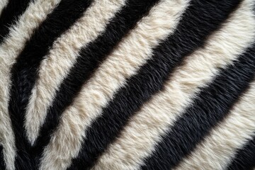 Genuine zebra fur with its distinctive black and white stripes creates a beautiful natural pattern