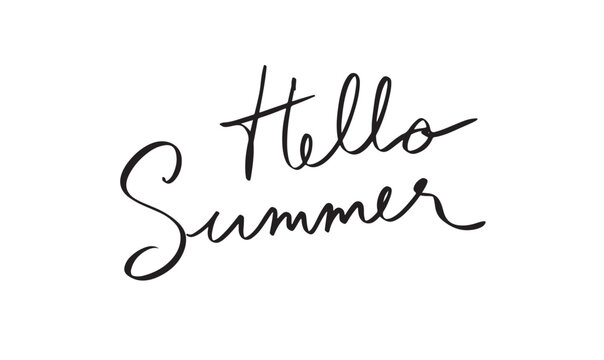 hello summer text font calligraphy hand written lettering script object icon black color sign symbol hallo summer season time vacation beach travel trip tourism tourist sea ocean tropical hello summer