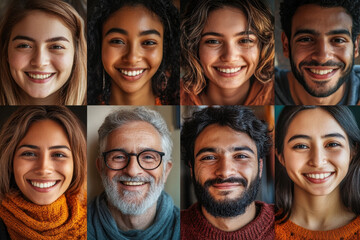 smiling people in a circle, hands clasped in unity, under a vibrant sunset.