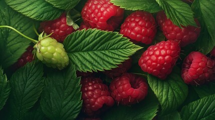 Fresh Raspberries with Sparkling Water Droplets – Vibrant & Natural