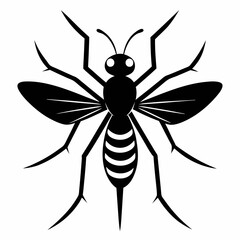 Mosquito vector silhouette black design white background