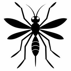 Mosquito vector silhouette black design white background