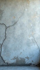 Rough, weathered gray wall with cracks and peeling paint,  surface,  cracked