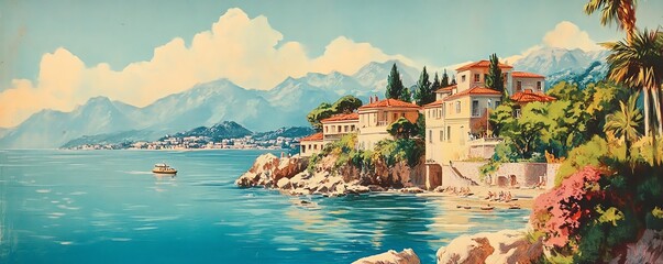A 1940s travel poster for the French Riviera