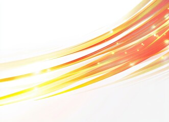 gradient of orange and yellow lines rushes across a blurred white background, portraying an abstract sense of speed and vibrant motion.