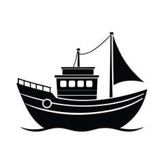Boat vector silhouette