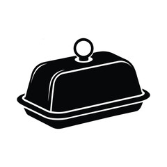 Butter dish vector silhouette